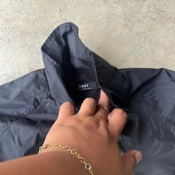 Obey Windbreaker Black y2k Mens size XS - Picture 2 of 3